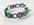 bracelet broderie sur organza trois couleurs, pétrole, anis,rouge, fermoir aimanté