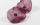 boucles d'oreilles en organza coquelicot prune,coeur brodé violet, montées sur grand crochet  argenté
